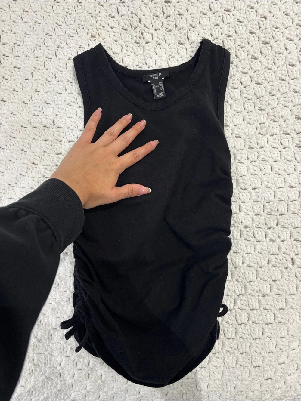 Forever 21 Black Side-Ruched Tank Top